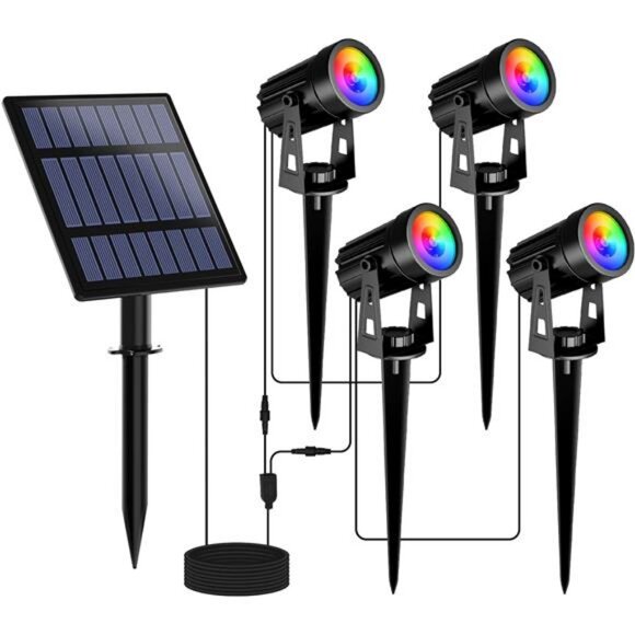Halloween Solar Spot Lights Outdoor Color Changing, Landscape - Picture 1 of 8